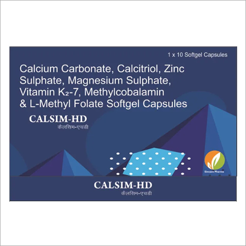 Calcium Carbonate Calcitriol Zinc Sulphate Magnesium Sulphate Vitamin K2-7 Methylcobalamin And L-Methyl Folate Softgel Capsules