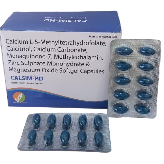 Calcium Carbonate Calcitriol Zinc Sulphate Magnesium Sulphate Vitamin K2-7 Methylcobalamin And L-Methyl Folate Softgel Capsules - Drug Type: Health Supplements