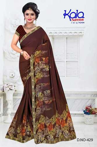 Printed Saree - Art Silk, Multi-Color with Blouse Packing | Daily Wear, Bollywood Style, Rainy and Summer Ready, Patterned Design