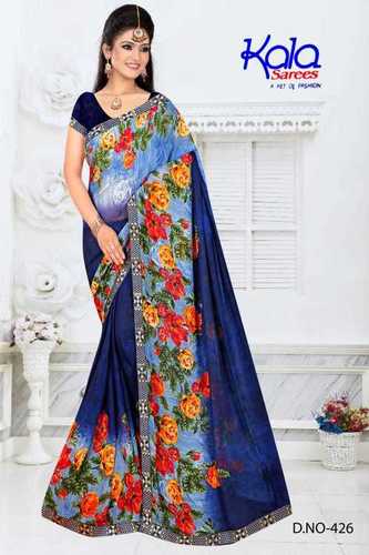 Printed Saree - Weightless Polyester Fabric, Multi Floral Print | Ideal for Casual Wear in All Seasons