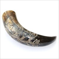 Buffalo Engraved Bone Horn