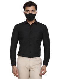 Mens Plain Formal Shirt - Polyester Twill, Sizes L-xxxl, Black Color, Full Sleeve, Straight Collar | Anti-wrinkle, Breathable, Quick Dry, Non-toxic, Washable