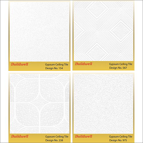 PVC Laminated Gypsum Ceiling Tiles - Full Body, Square Edge | Durable Marble Finish, Alluring Patterns, Heat Insulation, Suitable for Interior Use