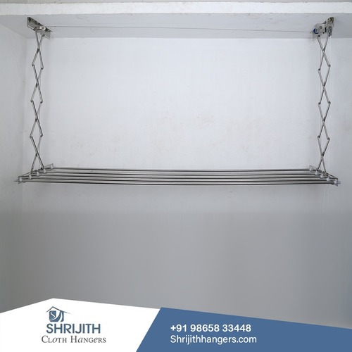 Silver Ss 304 Grade Ceiling Cloth Drying Hangers In Erode