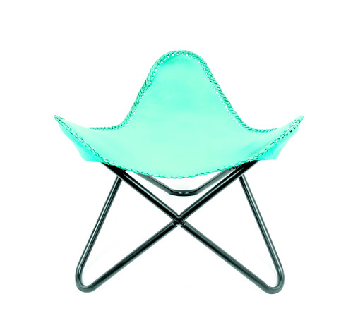 Blue Leather Living Room Chair