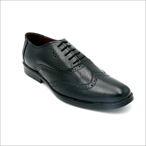 Mens Leather Brogue Shoes - Genuine Leather All Sizes Available Classic Black Ideal for Any Season