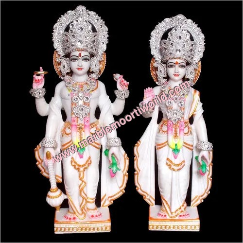 Marble Laxmi Vishnu Statue