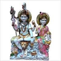 Marble Colored Shiv Parivar Statue