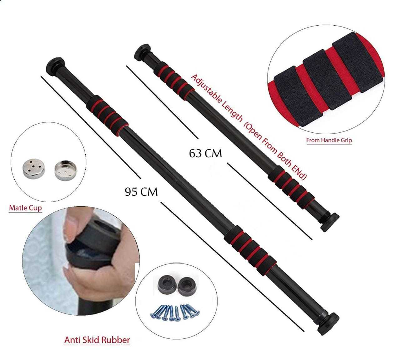 KD Pull-Up, Chin-Up Bar Adjustable to Doors with Width of 65-100cm