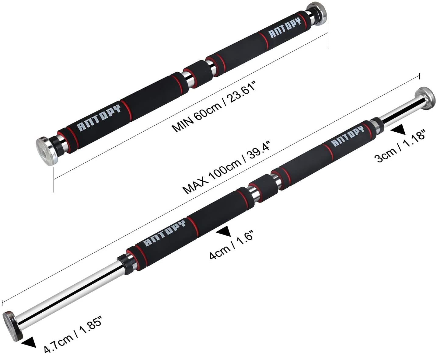 KD Pull-Up, Chin-Up Bar Adjustable to Doors with Width of 65-100cm