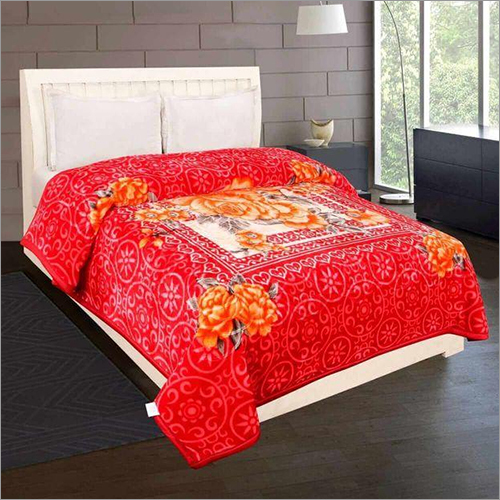 Shilay Red Yellow Floral Soft Mink Blanket