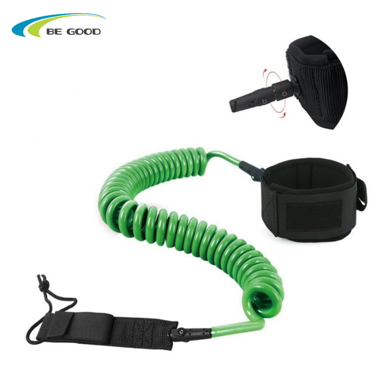10ft leash for surf board stand up paddle board tether Super strong webbing rubber strap cuff and double swivel
