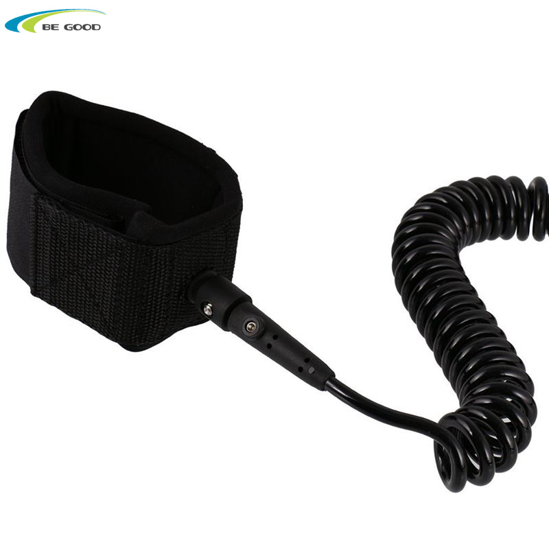 10ft leash for surf board stand up paddle board tether Super strong webbing rubber strap cuff and double swivel