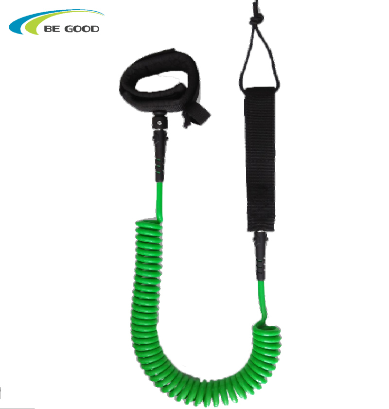 10ft leash for surf board stand up paddle board tether Super strong webbing rubber strap cuff and double swivel