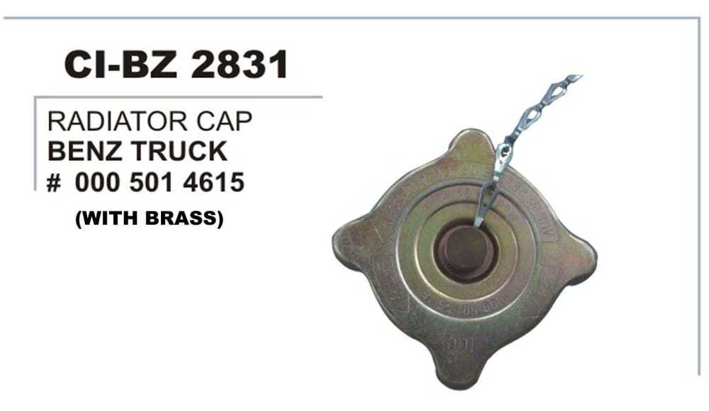 Radiator Cap Square Bras W/Chain Benz Truck