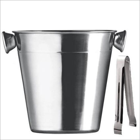 Ice Stainless Steel Buckets With Tong Promotional By G. M. OVERSEAS