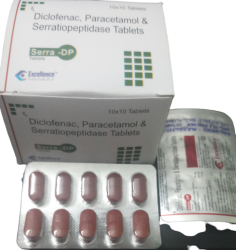 Diclofenac 50mg + serretiopeptadase 10 mg + PcM 325mg