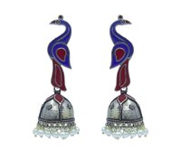 Meenakari Jhumka Oxidised Earrings