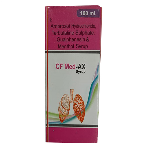 100 ml Ambroxol Hydrochloride Terbutaline Sulphate Guaiphenesin And Menthol Syrup