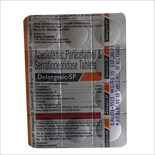 Aceclofenac Parracetamol And Serratiopeotidase Tablets