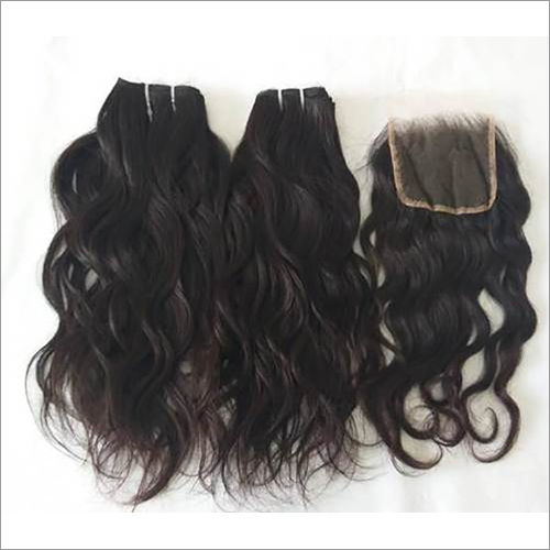 Indian Raw Wavy Human Hair With Closure