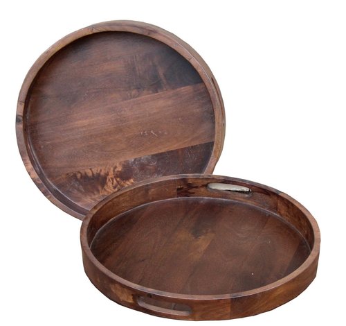 Wood Wooden Round Tray