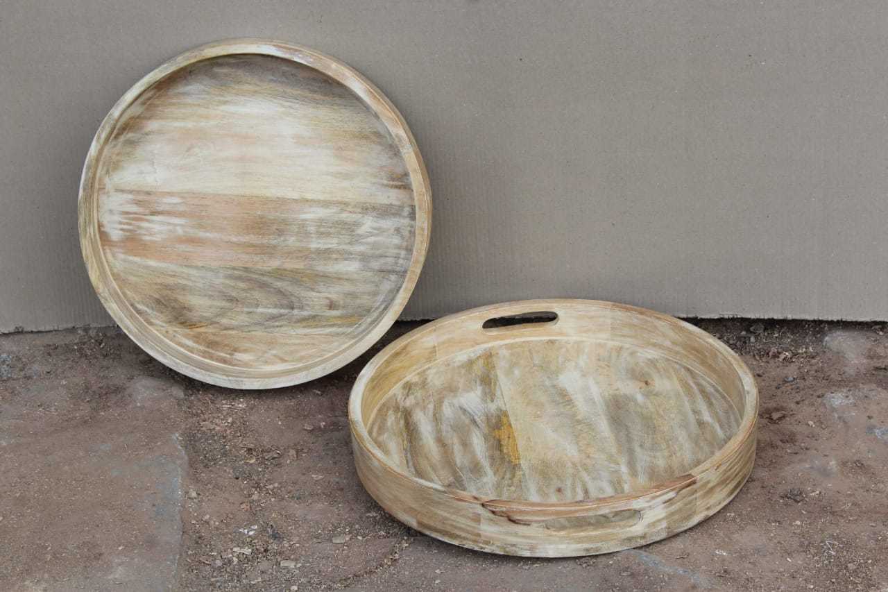 Wooden round tray