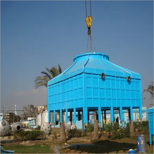 Portable Cooling Tower - FRP Material, Induced Draft Type, Blue Color | New, Industrial Usage, Portable Design