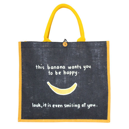 Customizd Pp Laminated Jute Tote Bag With Padded Rope Handle