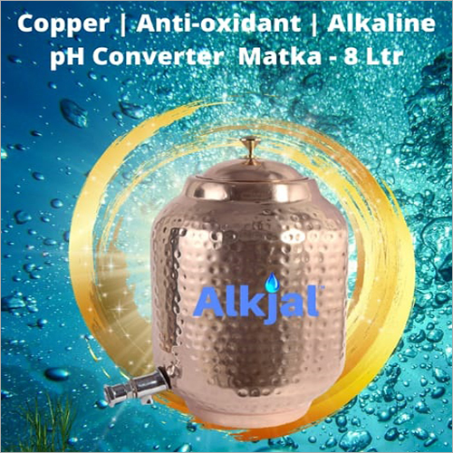 8 ltr Copper Antioxidant Alkaline Ph Converter Matka