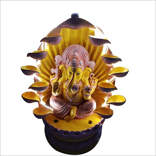 Golden (Gold Plated) Ganesha Statue Incense Fountain