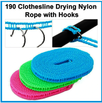 Clothesline Drying Nylon Rope With Hooks Use: Hotel