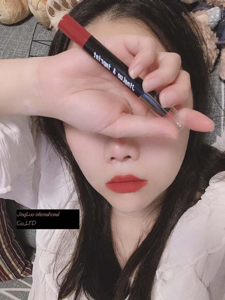 JingLuo & Imprint Rotating Lipstick Pen Waterproof Non-stick Cup (red bean paste)