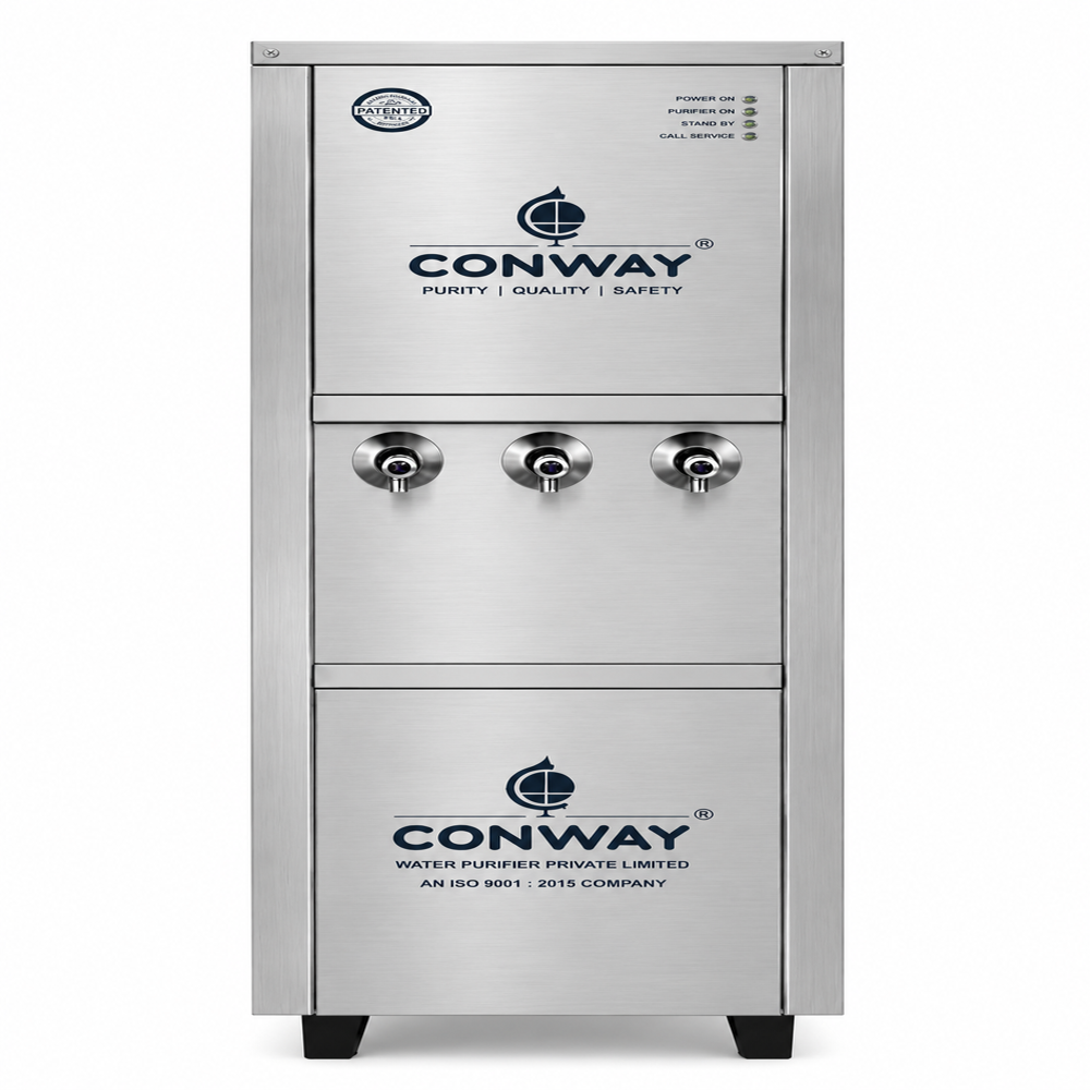 CONWAY P 250 NC - Stainless Steel 304 Grade, 550x525x1450 mm | UV & Ozone Water Purifier, 250 Liters Dispensing Capacity, Normal & Cold Water, One Year Warranty