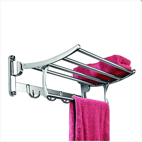Stainless Steel Folding Rack Cum Towel Bar Size: 18 Inch