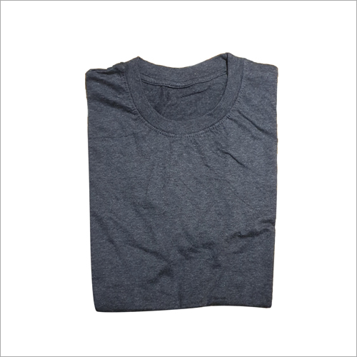 Mens Grey Cotton Plain T Shirt - Cotton Material, Short Sleeves, O-Neck Collar | Plain Pattern, Designed for Male Wearers