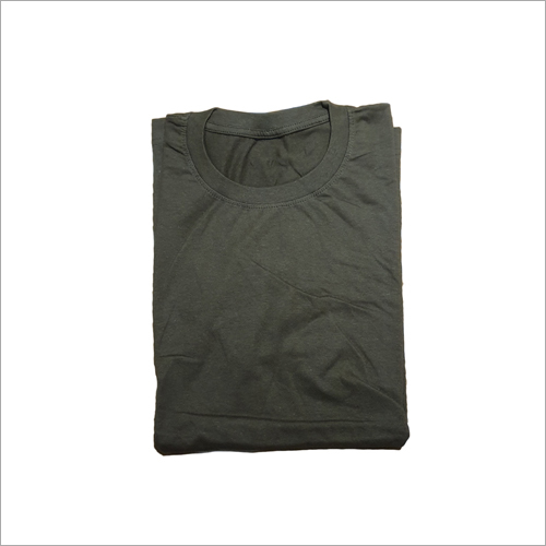 Mens Dark Green Cotton T Shirt - Cotton Material, O-Neck Collar, Short Sleeves | Plain Pattern, Comfortable Fit, Stylish Casual Wear