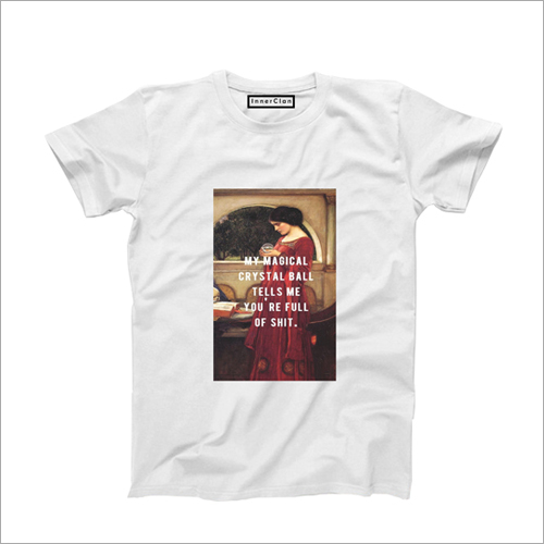 Mens Crystal Ball Design T Shirt - Cotton Fabric, O-Neck, Short Sleeves | Printed Pattern, Stylish & Comfortable Fit for Everyday Wear