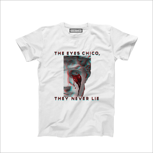 Mens Eyes Design T Shirt - 100% Cotton, Available in Sizes S, M, L, XL | Printed Pattern, Short Sleeves, Casual Style