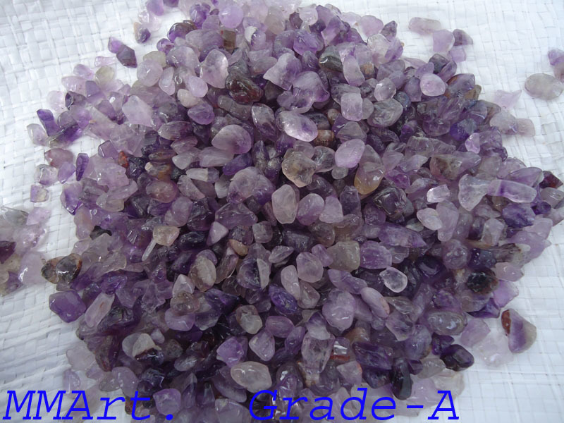 Amethyst High Polished Granule Quartz Crystal Polished Chips pebbles for healing application