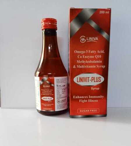 200 mg Omega 3 Fatty Acid Co Enzyme Q10 Methylcobalamin & Multivitamin Syrup