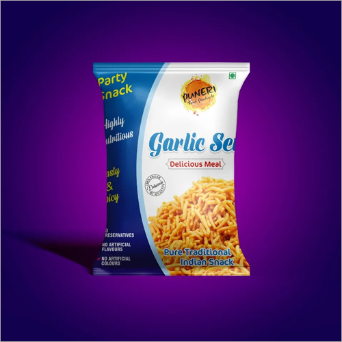 Garlic Sev - Gram Flour, 45 Grams | Spicy Taste, Nutrient-Rich Ingredients, Easily Digestible Snack, Available in Varied Packaging Options