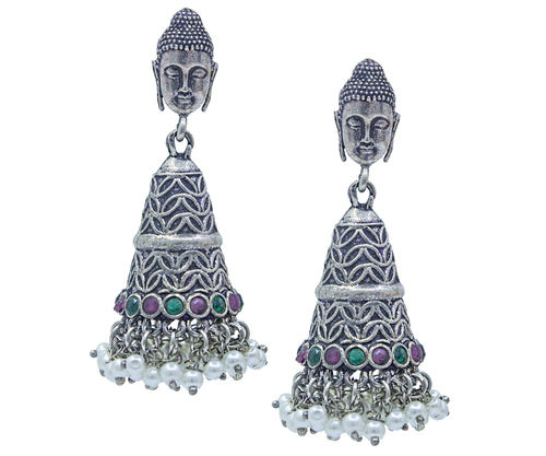 Multi Colour Jhumka Oxidised Earrings