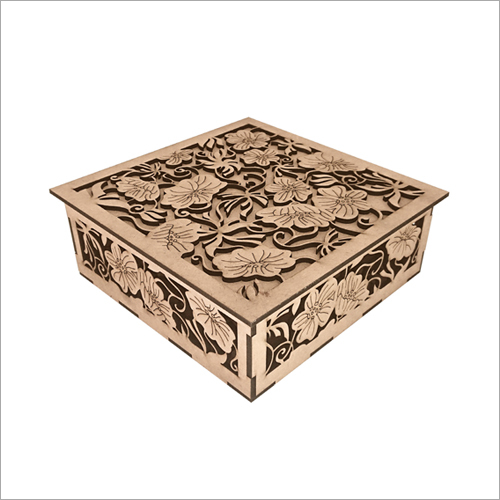 Fancy MDF Box - Plywood Material, Available in Various Sizes | Embossed Flower Engraving, Abrasion Resistant, Termite & Borer Proof
