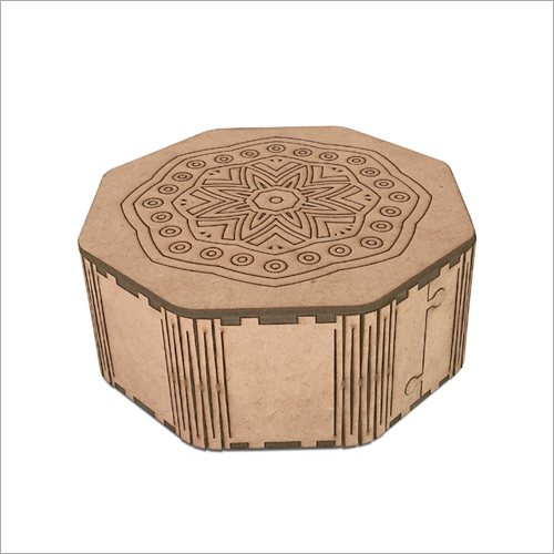 Hexagonal MDF Box - MDF Material, Various Sizes Available, Brown | Scratch Resistant, Termite Resistant, Elegant Finishing, Versatile Storage Solution