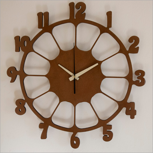 Analog Wall Clock - Various Sizes Available Brown Color Classy Round Design for Elegant Interior Decoration