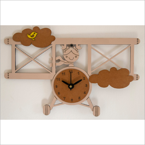 Plane Wall Clock - Graded Wood, Customized Sizes Available, Multicolor Design | Elegant Wall Decor for Homes, Hotels, and Unique Gifting Options