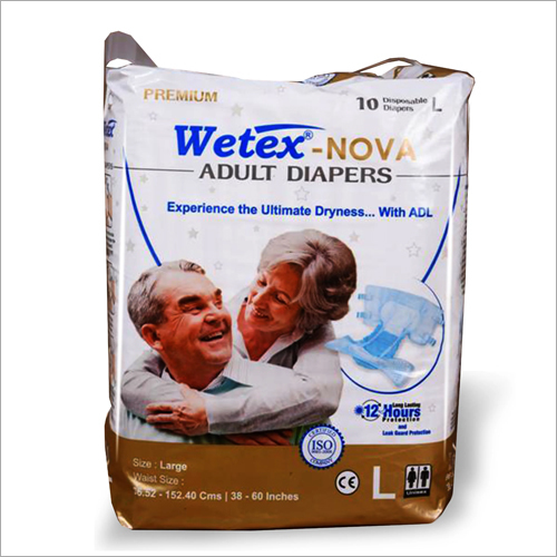 Wetex Large Nova Adult Diapers - Cotton Material, Large Size, Cotton Net Top Surface - Comfortable Fit, Designed for Adult Use