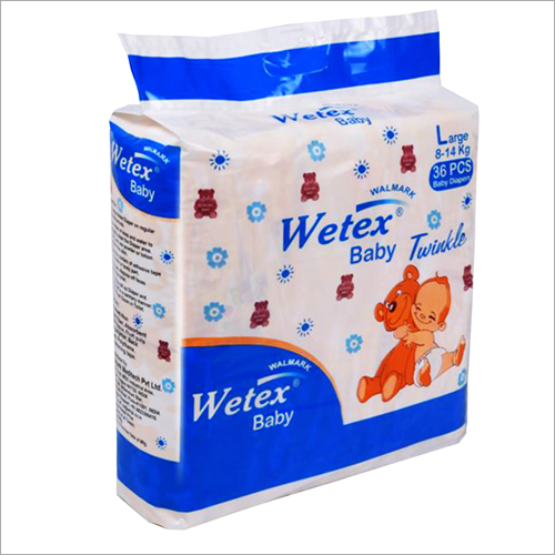 36 Pcs Wetex Large Jumbo Baby Diapers - Cotton Material, Large Size | Ideal for Everyday Baby Care, Soft and Comfortable for Sensitive Skin