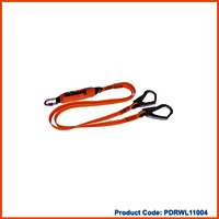Webbing Lanyard - 30mm Wide, Lengths Of 1.5mm, 1.8mm & 2.0mm, Orange Color | Energy Absorbing Karabiner & Steel Scaffold Hooks, En 355:2002 Compliance